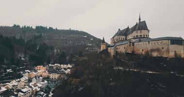 Aerial Panorama of Vianden City in Luxembourg video