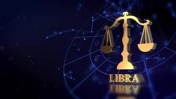 golden Libra Horoscope zodiac background video