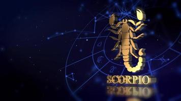 dourado Escorpião horóscopo zodíaco fundo video