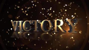 victory gold wording text  scene video