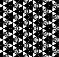 Black and white seamless abstract pattern. Background and backdrop. Grayscale ornamental design. Mosaic ornaments. Vector graphic illustration.