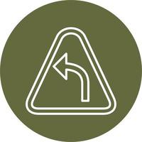 Turn Left Ahead Vector Icon