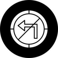 No Turn Left Vector Icon