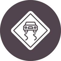 Slippery Road Vector Icon