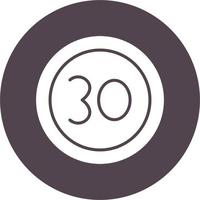 30 Speed Limit Vector Icon