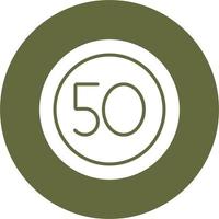 50 Speed Limit Vector Icon