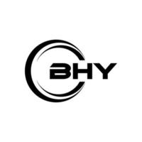 BHY letter logo design in illustration. Vector logo, calligraphy designs for logo, Poster, Invitation, etc.
