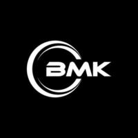 BMK letter logo design in illustration. Vector logo, calligraphy designs for logo, Poster, Invitation, etc.