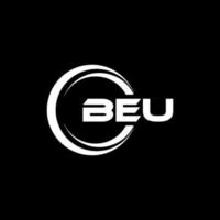 BEU letter logo design in illustration. Vector logo, calligraphy designs for logo, Poster, Invitation, etc.