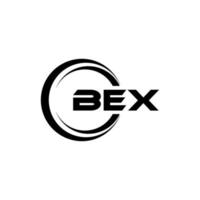 BEX letter logo design in illustration. Vector logo, calligraphy designs for logo, Poster, Invitation, etc.