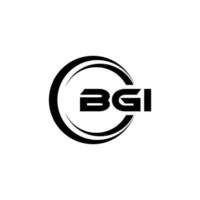 BGI letter logo design in illustration. Vector logo, calligraphy designs for logo, Poster, Invitation, etc.