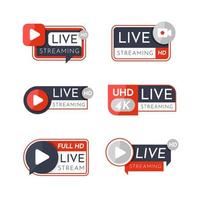 Live Streaming Label Template vector