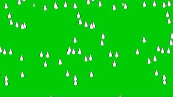rain animation video with green screen