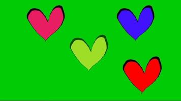 corazón animación vídeo con verde pantalla video