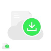 download file from cloud storage button concept illustration flat design vector eps10. modern graphic element for landing page, empty state ui, infographic, icon