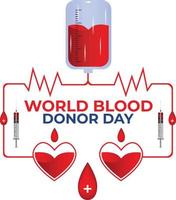 mundo sangre donante día vector