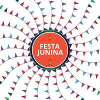 Festa Junina card, traditional Brazil June Festival vector