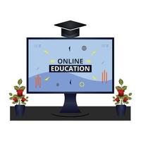 concepto de educación y conocimiento en línea vector