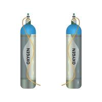 real gas tanks with meter on white background vector