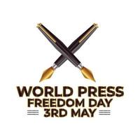 World press freedom day vector graphic design with pen and microphone