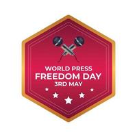 World press freedom day vector graphic design with pen and microphone