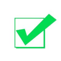Checkmark icon, vector on transparent background