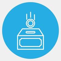 Icon charity. Islamic elements of Ramadhan, Eid Al Fitr, Eid Al Adha. Icons in blue style. Good for prints, posters, logo, decoration, greeting card, etc. vector