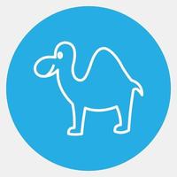 Icon camel. Islamic elements of Ramadhan, Eid Al Fitr, Eid Al Adha. Icons in blue style. Good for prints, posters, logo, decoration, greeting card, etc. vector