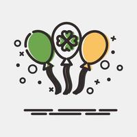 Icon balloons. St. Patrick's Day celebration elements. Icons in MBE style. Good for prints, posters, logo, party decoration, greeting card, etc. vector