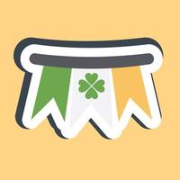 Sticker bunting with clover. St. Patrick's Day celebration elements. Good for prints, posters, logo, party decoration, greeting card, etc. vector