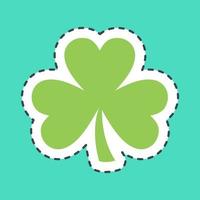 Sticker line cut three leaf clover. St. Patrick's Day celebration elements. Good for prints, posters, logo, party decoration, greeting card, etc. vector