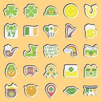 Sticker set of st patricks day. St. Patrick's Day celebration elements. Good for prints, posters, logo, party decoration, greeting card, etc. vector
