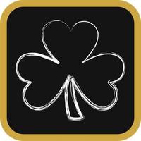 Icon three leaf clover. St. Patrick's Day celebration elements. Icons in chalk style. Good for prints, posters, logo, party decoration, greeting card, etc. vector