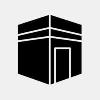 Icon kaaba mecca. Islamic elements of Ramadhan, Eid Al Fitr, Eid Al Adha. Icons in glyph style. Good for prints, posters, logo, decoration, greeting card, etc. vector
