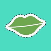 Sticker line cut lips. St. Patrick's Day celebration elements. Good for prints, posters, logo, party decoration, greeting card, etc. vector