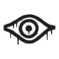 Human eye icon with black spray paint. Vector illustration