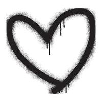 Graffiti heart icon with black spray paint vector