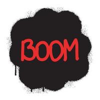 explosion graffiti with word boom sprayed in black spray paint. Vector illustration