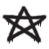 Star graffiti with black spray paint vector