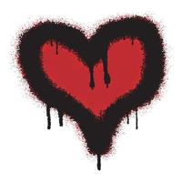 Graffiti heart icon with black spray paint vector