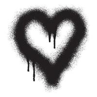 Graffiti heart icon with black spray paint vector