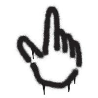 Hand click cursor or pointer icon with spray paint. Vector illustration.