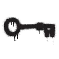 Grafffiti key icon with black spray paint. Vector illustration