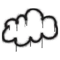 Cloud icon with black spray paint vector