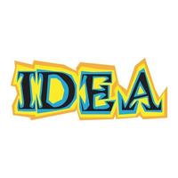 Idea graffiti wall writing on white background. vector