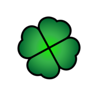 Green Shamrock clover vector icon. St Patrick day symbol, leprechaun leaf sign. Shamrock clover isolated, flat decorative element. png