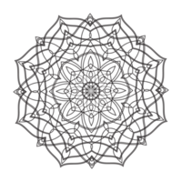 Hand drawn circular floral mandala pattern for Henna, Mehndi, tattoo, decoration. Decorative ornament in ethnic oriental style. Outline doodle hand draw vector anti-stress png