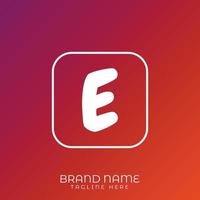 Letter E initial logo template, alphabet with gradient background vector