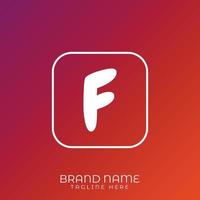 Letter F initial logo template, alphabet with gradient background vector