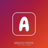 Letter A initial logo template, alphabet with gradient background vector